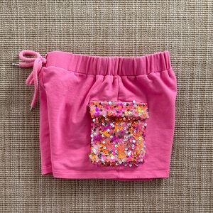 Pink Shorts with Sequin Pocket
